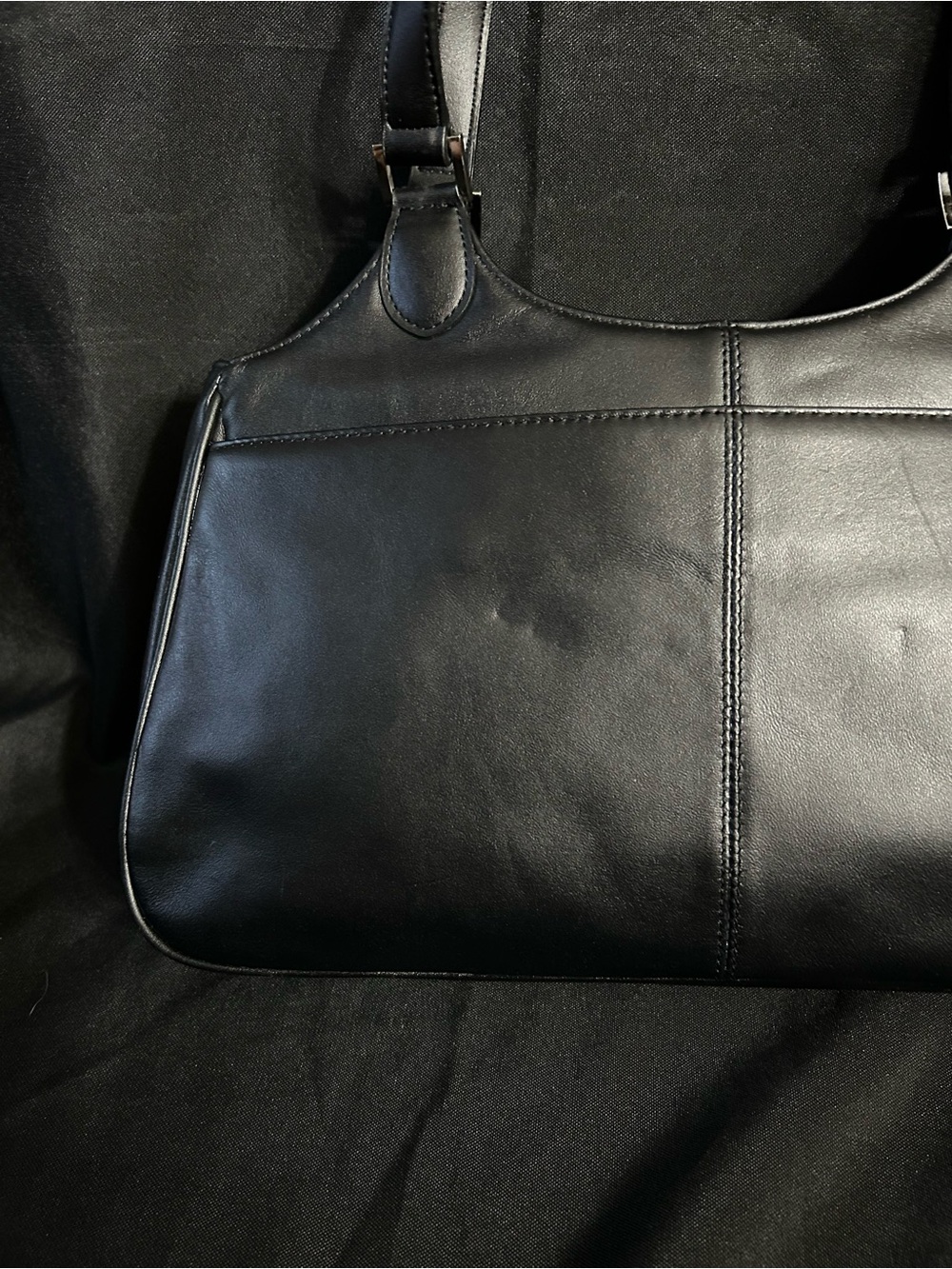 Charter Club Women’s Classic Black Leather Tote Bow Accent NWT - Picture 7 of 14